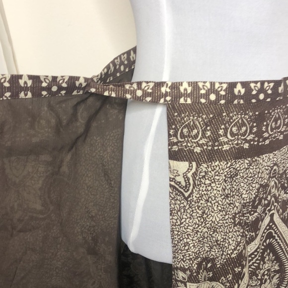 BCBG Maxazria brown and gold bohemian style wrap skirt size XS - Picture 9 of 12
